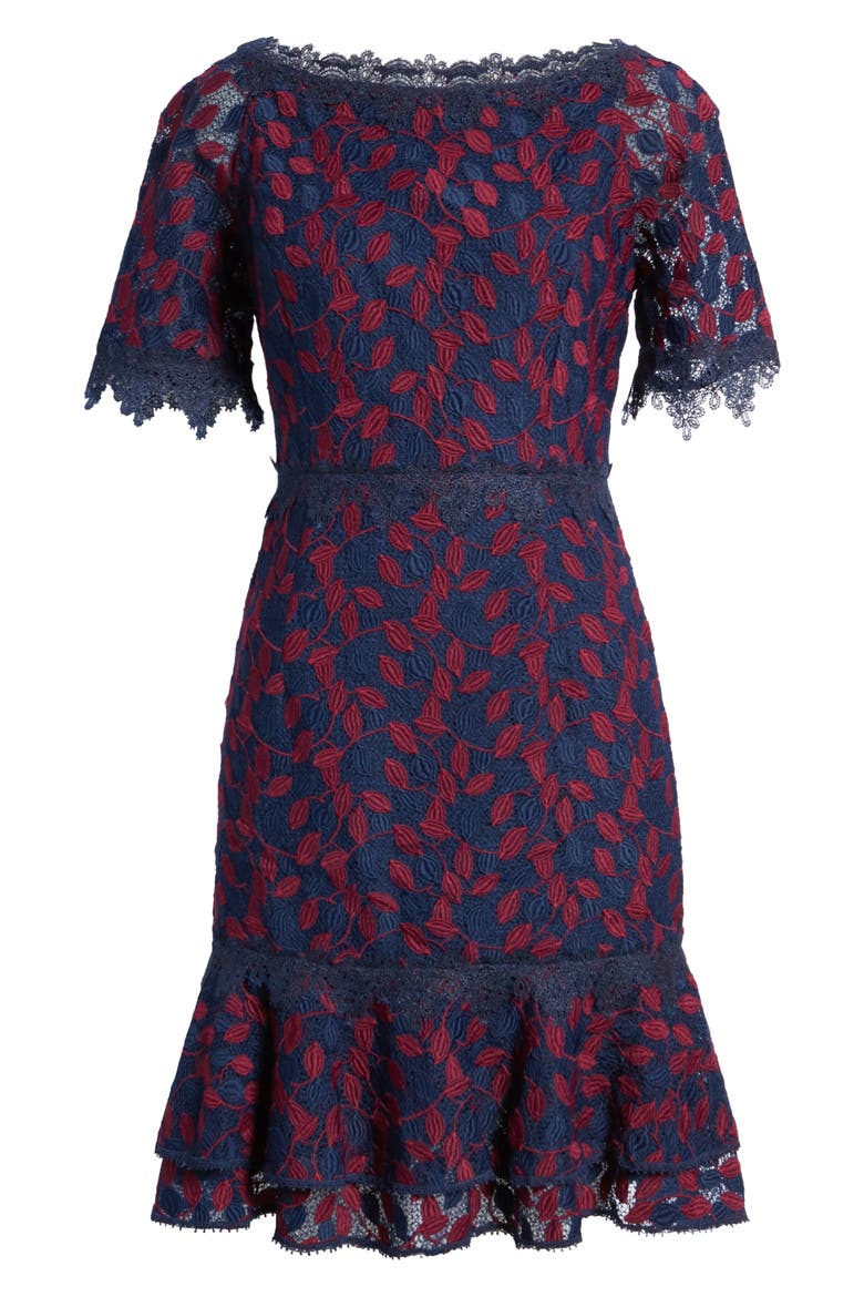 Lace Sheath Dress, Alternate, color, NAVY/BERRY