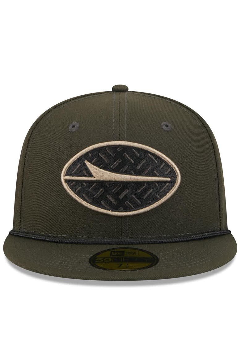 Men's New Era  Gotham Green New York Jets 2025 Rivalries Collection Sideline Rope 59FIFTY Fitted Hat, Alternate, color, Dark Green
