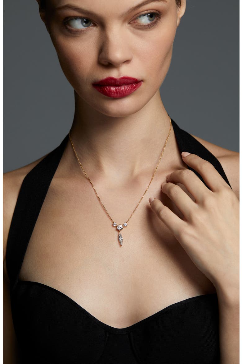 Beatrix Mixed Cubic Zirconia Y-Necklace, Alternate, color, GOLD