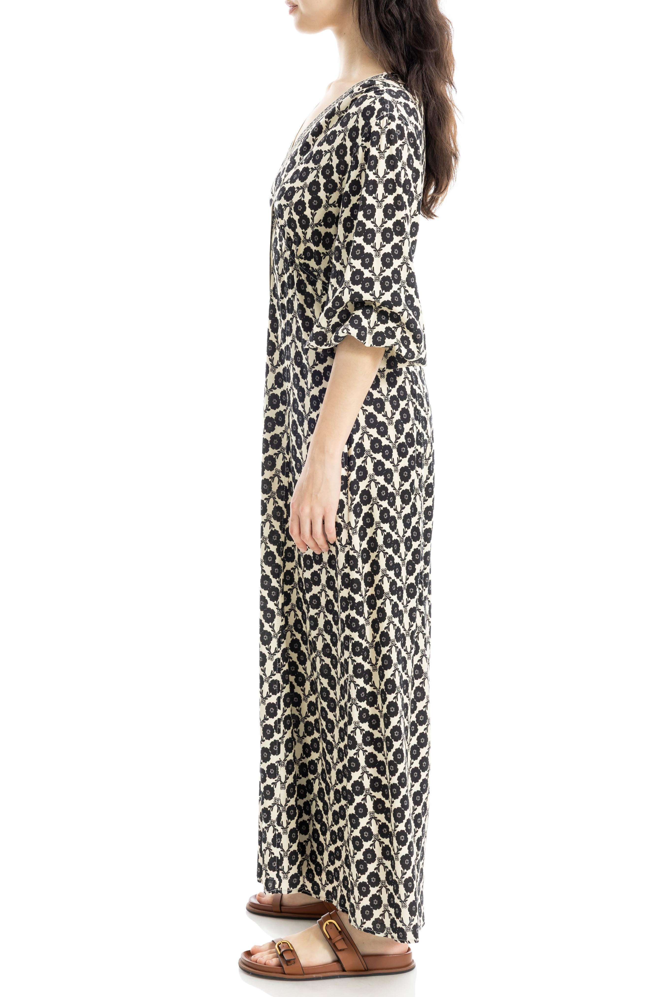 3 quarter sleeve maxi dress Three-Quarter Sleeve Maxi Dress (Women)
