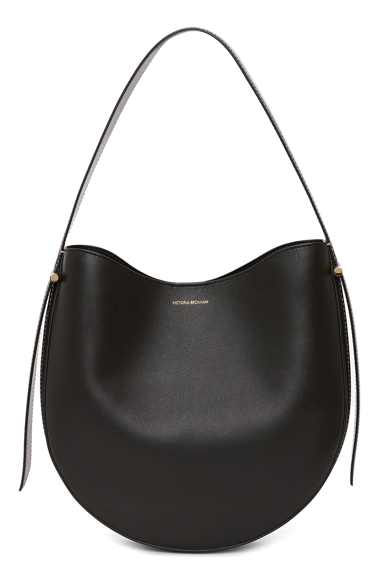 Victoria Beckham Dia Leather Hobo Bag, Main, color, Black