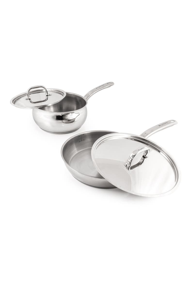 Stainless Steel Belly 4-Piece Cookware Set, Alternate, color, SILVER