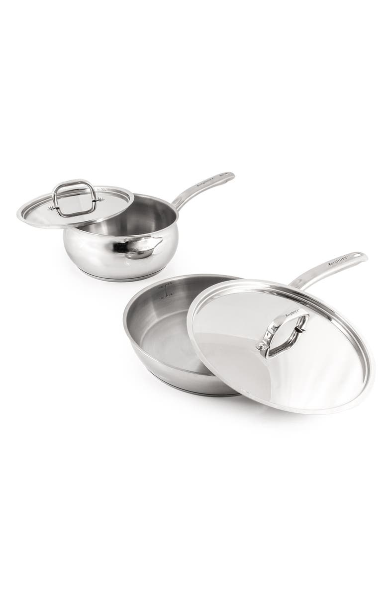 BergHOFF Stainless Steel Belly 4-Piece Cookware Set, Alternate, color, Silver