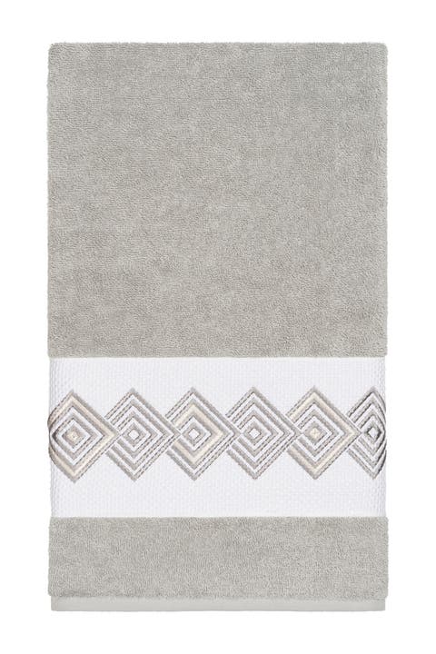 Noah Embellished Bath Towel - Light Grey