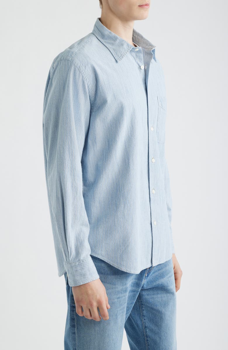 Madewell The Allday Indigo Stripe Button-Up Shirt, Alternate, color, Monaca Stripe