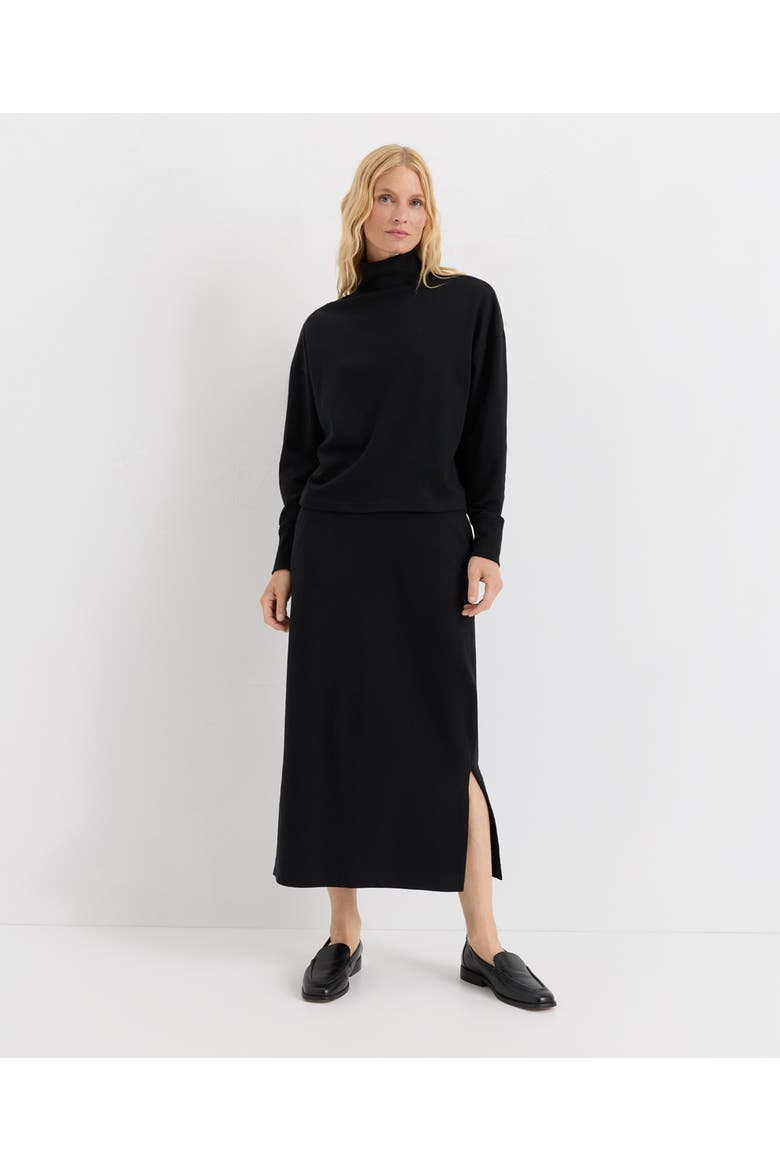 Organic Cotton Roam Midi Skirt, Alternate, color, Black