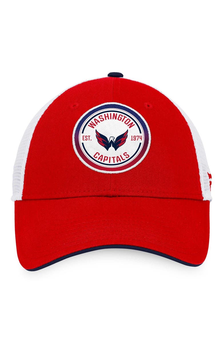FANATICS Men's Fanatics Branded  Red/White Washington Capitals Iconic Gradient Trucker Snapback Hat, Alternate, color, 