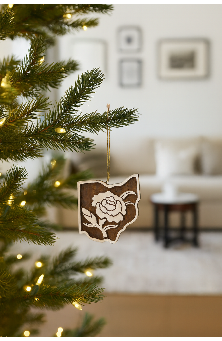 Matr Boomie Ohio State Carnation Ornament, Alternate, color, Natural