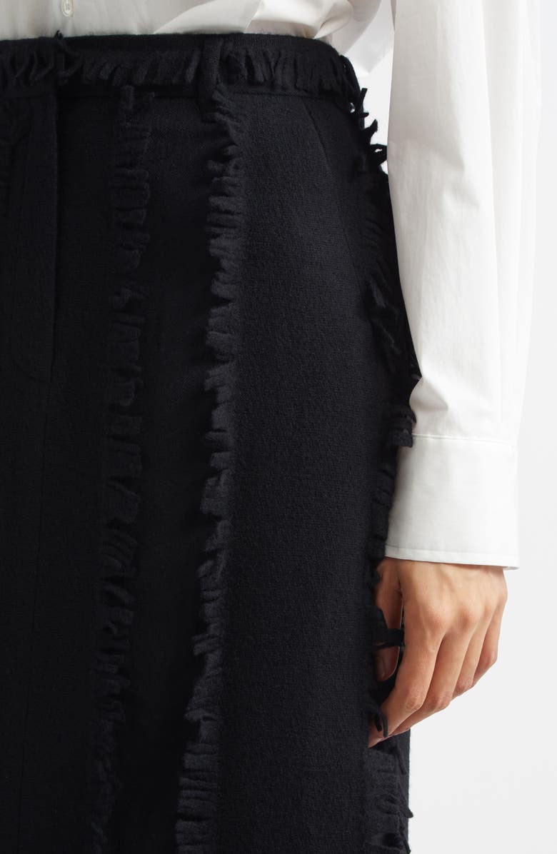 EENK Fringe Wool Skirt, Alternate, color, Black Wool