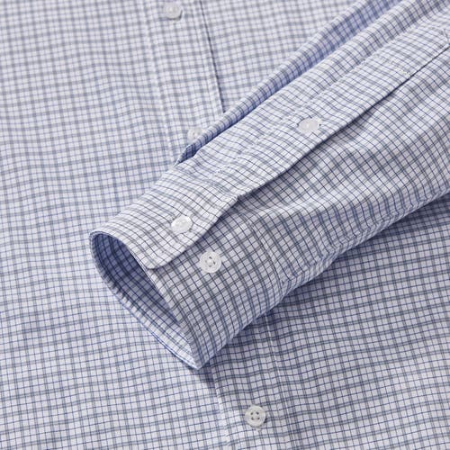 Regent Row Big And Tall Stanton Shirt Long Sleeve Button Down In White-grey-plaid