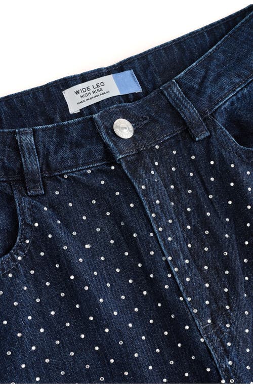 Next Hot Fix Diamante High Waist Straight Leg Jeans In Black