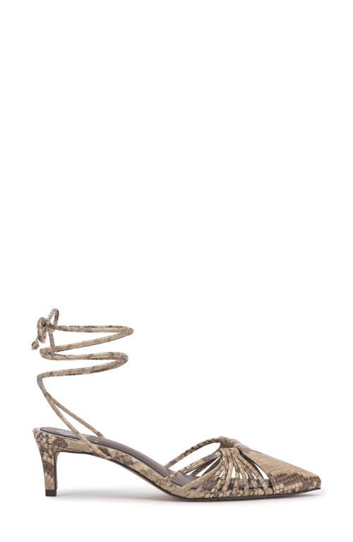 Vince Camuto Kota Ankle-wrap Kitten Heels In Taupe