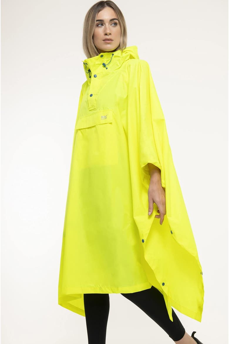 Packable Waterproof Poncho, Alternate, color, Neon Yellow