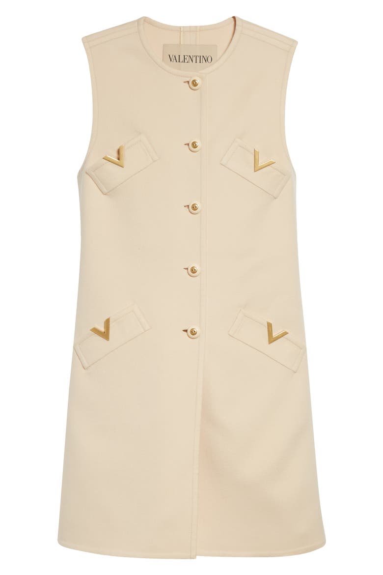 V-Detail Wool & Cashmere Vest, Alternate, color, NUDE