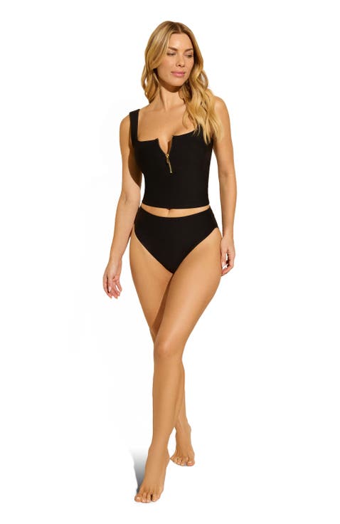 DreamSculpt Zip Tankini Top
