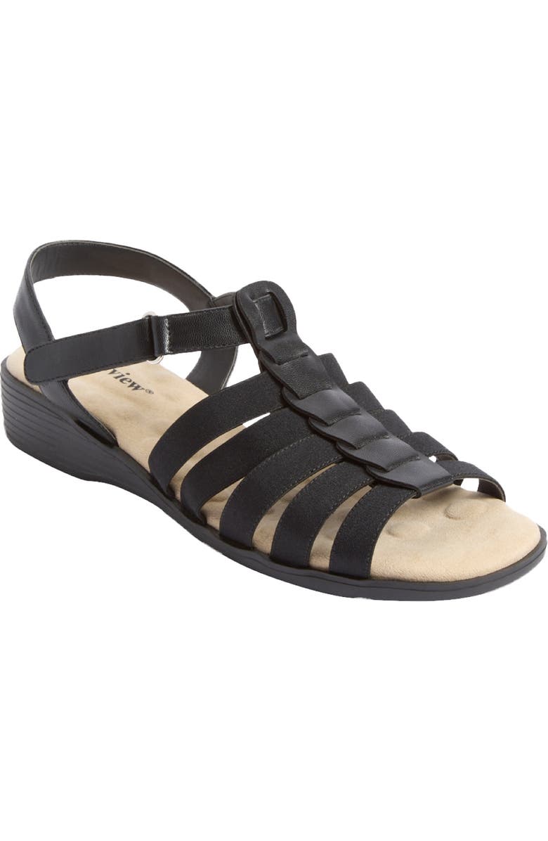Comfortview The Dorian Fisherman Sandal, Main, color, Black