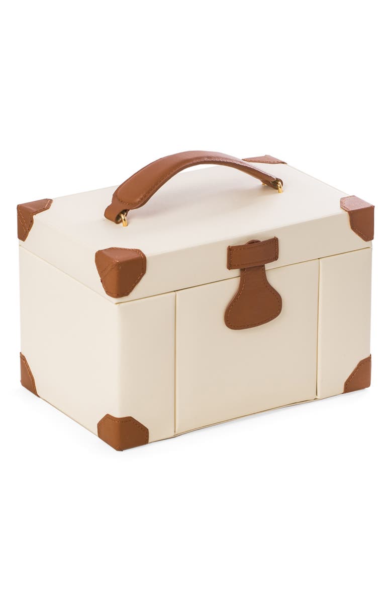 Bey-Berk Leather Jewelry Box, Main, color, Ivory