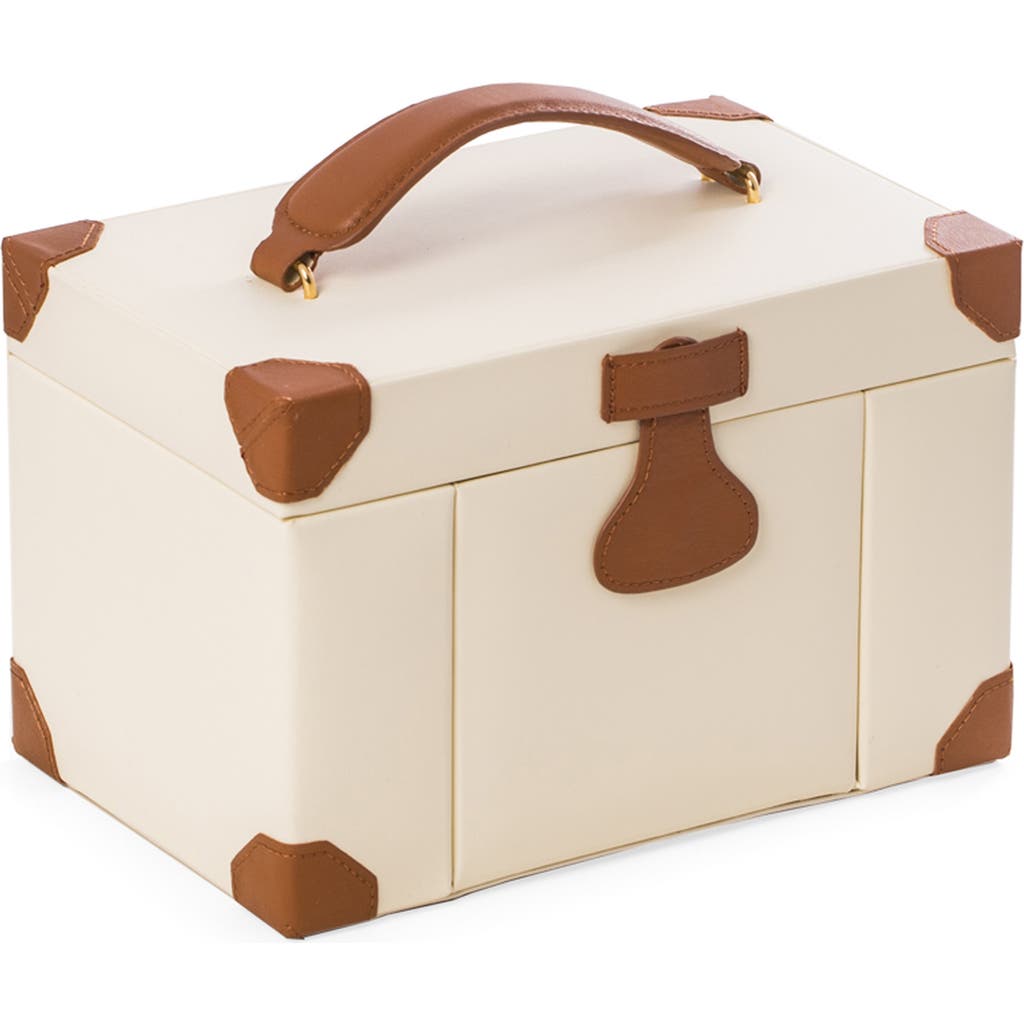 Bey-berk Leather Jewelry Box In Ivory