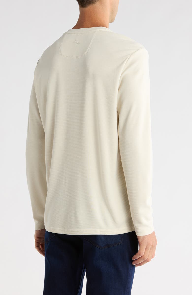 Tommy Bahama Tranquil Bay Stripe V-Neck Long Sleeve T-Shirt, Alternate, color, Coconut Cream