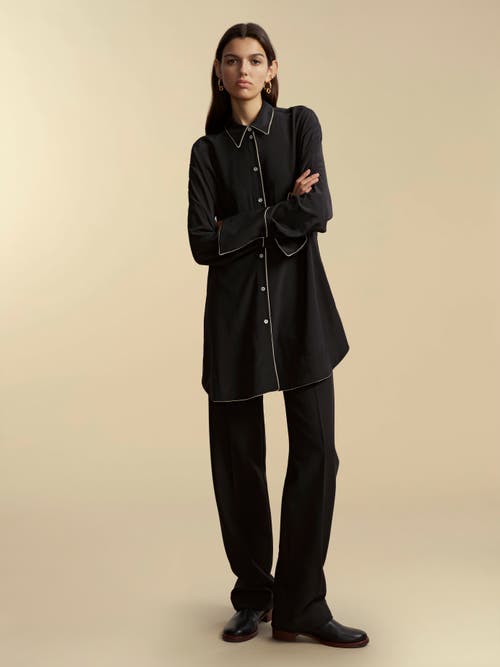 Marina Moscone Alex Shirt With Piping In Black