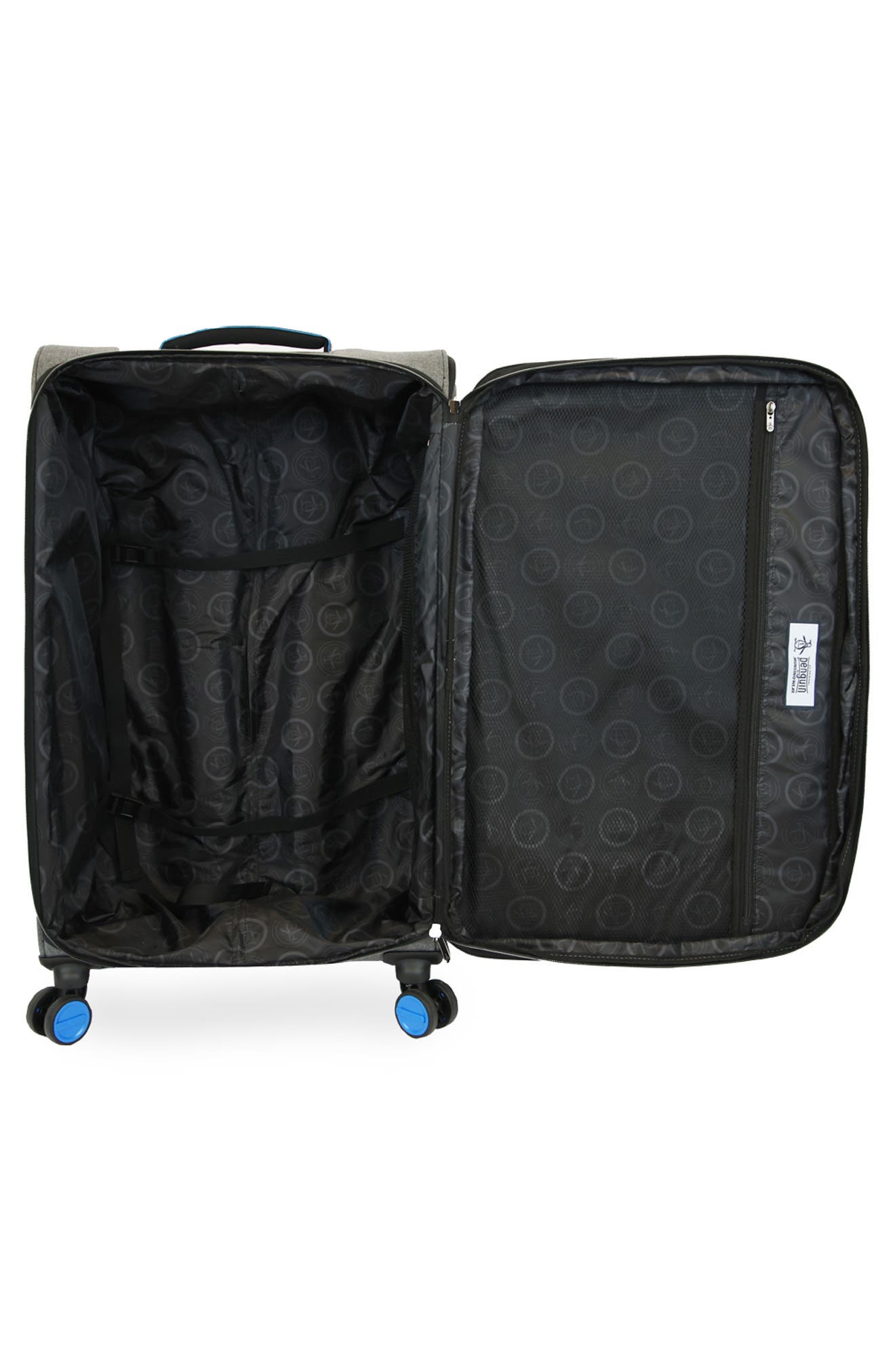 Original Penguin Havenport XL 3-Piece Softside Luggage Set, Alternate, color, Grey Crosshatch/ Blue