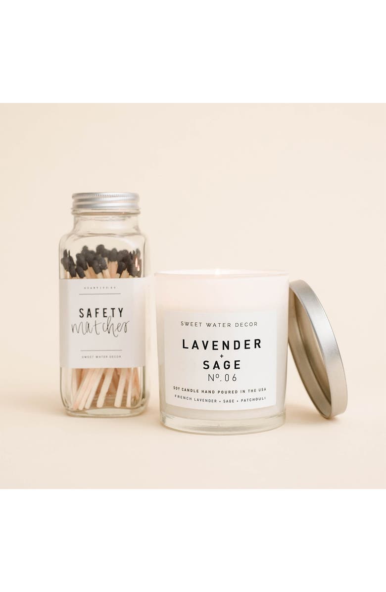 SWEET WATER DECOR Lavender Sage 11 oz. Soy Jar Candle - Set of 2, Main, color, 