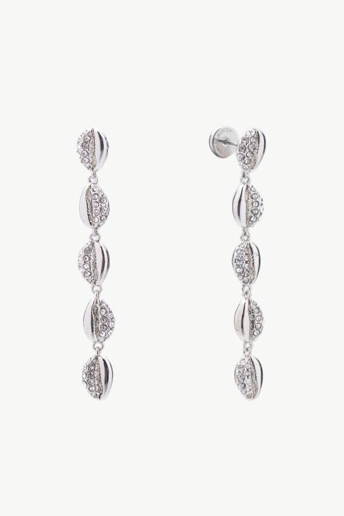 Classicharms Women's Lucia Silver Cascade Pavé Crystals Shell Drop Earrings In Silver