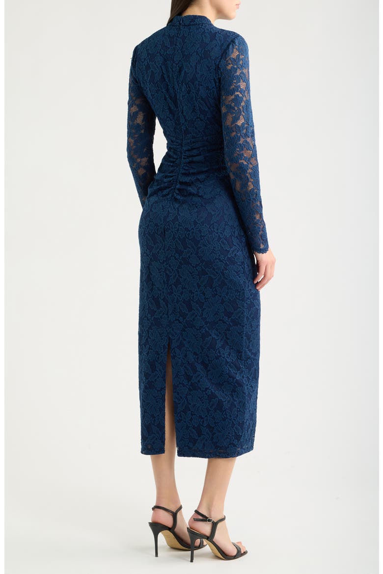 Lace Long Sleeve Body-Con Midi Dress, Alternate, color, NVY