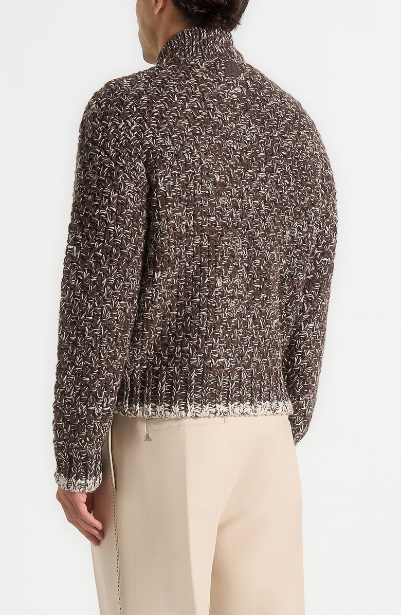 Manière De Voir Darel Speckled Knit Bomber Jacket, Alternate, color, Brown