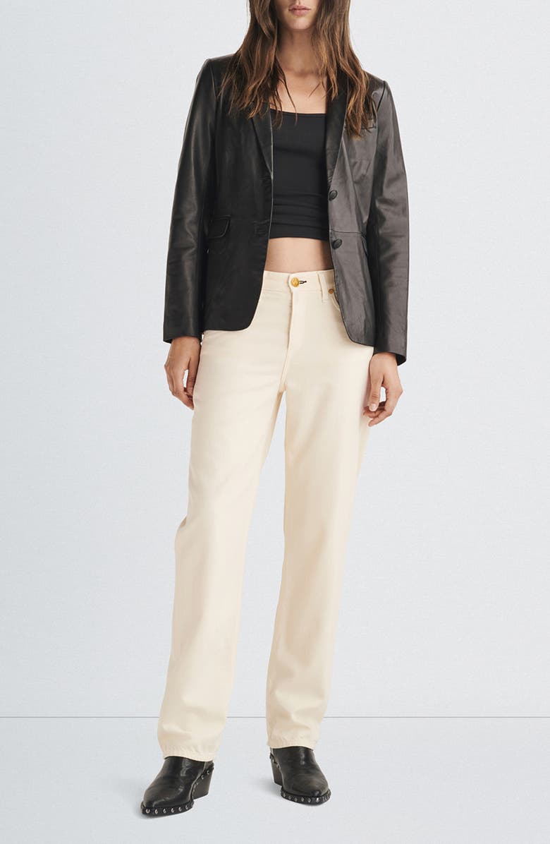 rag & bone Dre Featherweight Baggy Low Rise Boyfriend Jeans, Alternate, color, Ecru