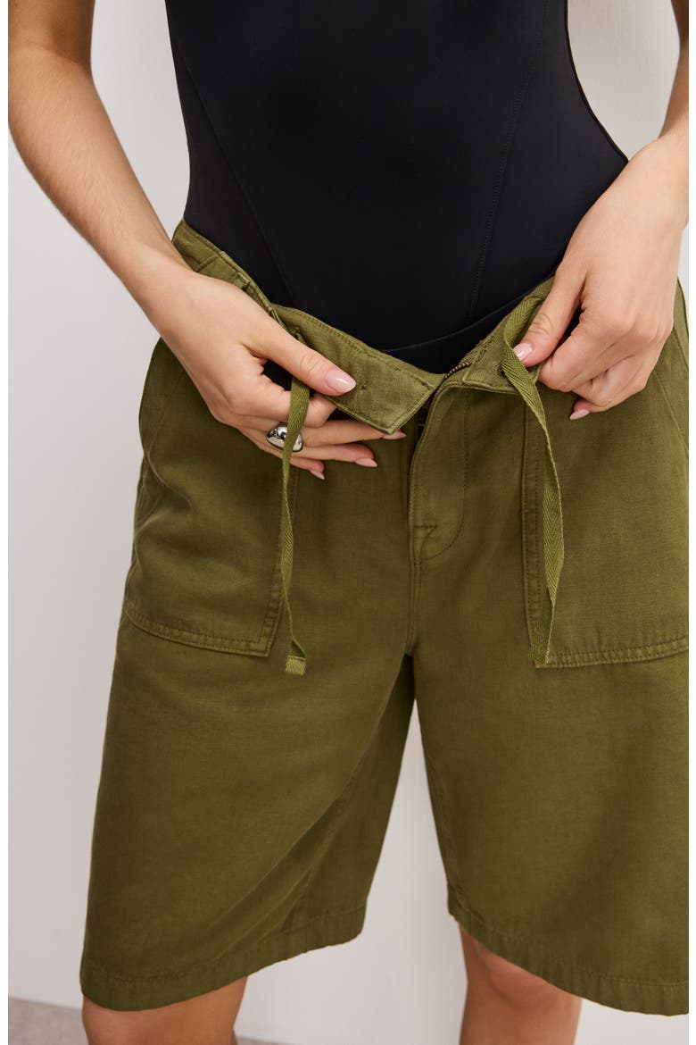 Lite Cotton Blend Bermuda Shorts, Alternate, color, MARTINI OLIVE002