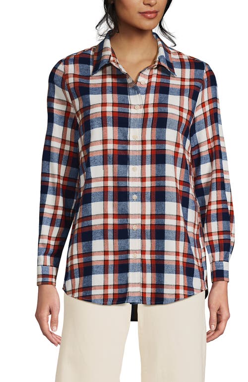 Lands' End Flannel Boyfriend Fit Shirt In Multi