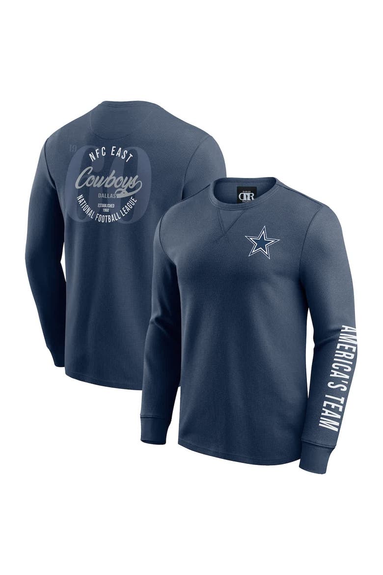 Men's Darius Rucker Collection by Fanatics Navy Dallas Cowboys Washed Waffle-Knit Long Sleeve T-Shirt, Main, color, Navy