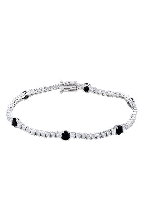 Black & White Cubic Zirconia Tennis Bracelet