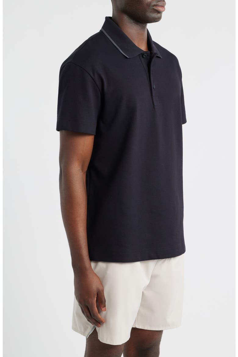 Courtside Tipped Piqué Polo, Alternate, color, BLACK/ ECLIPSE