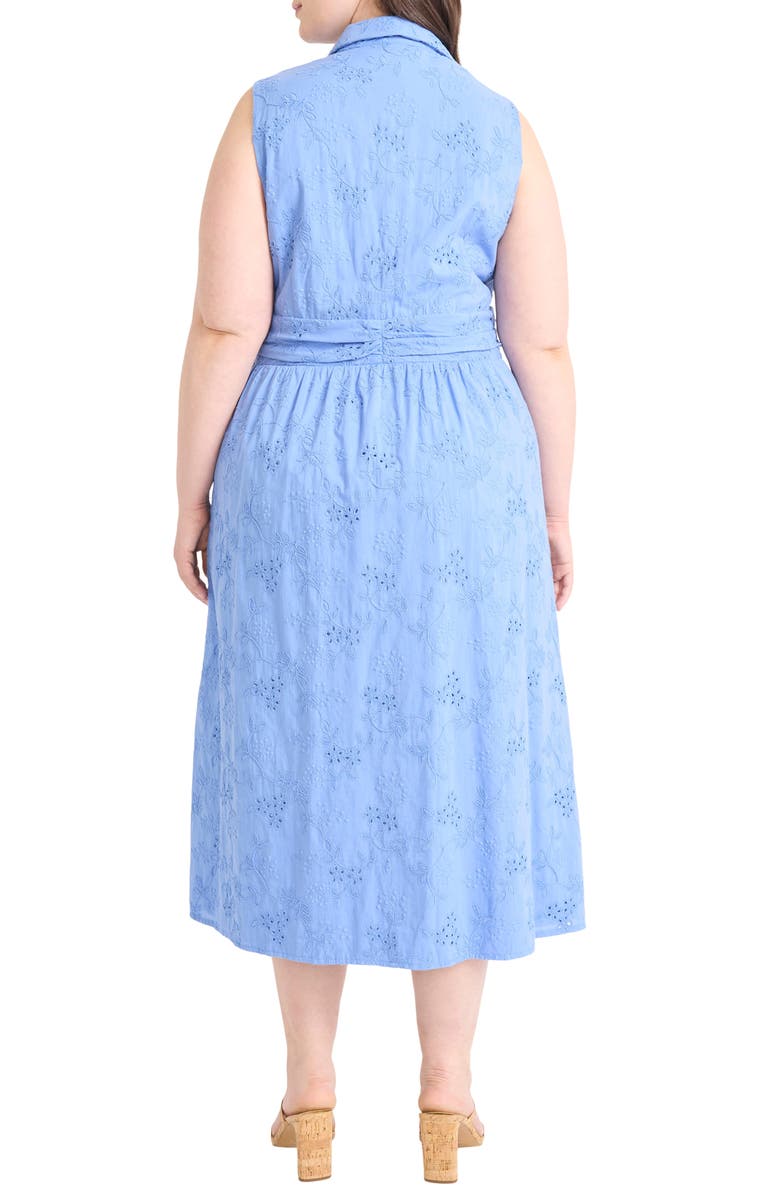 Maggy London Eyelet Front Wrap Sleeveless Maxi Dress, Alternate, color, Blue Bonnet