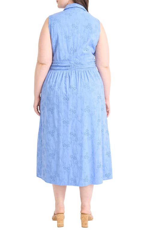 Maggy London Eyelet Front Wrap Sleeveless Maxi Dress