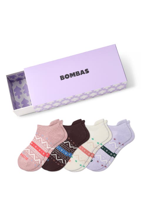 Holiday Chevron 4-Pack Ankle Socks Gift Box