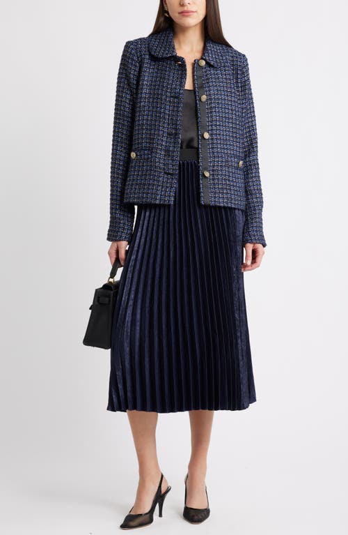 Caslonr Caslon(r) Pleated Metallic Midi Skirt In Blue
