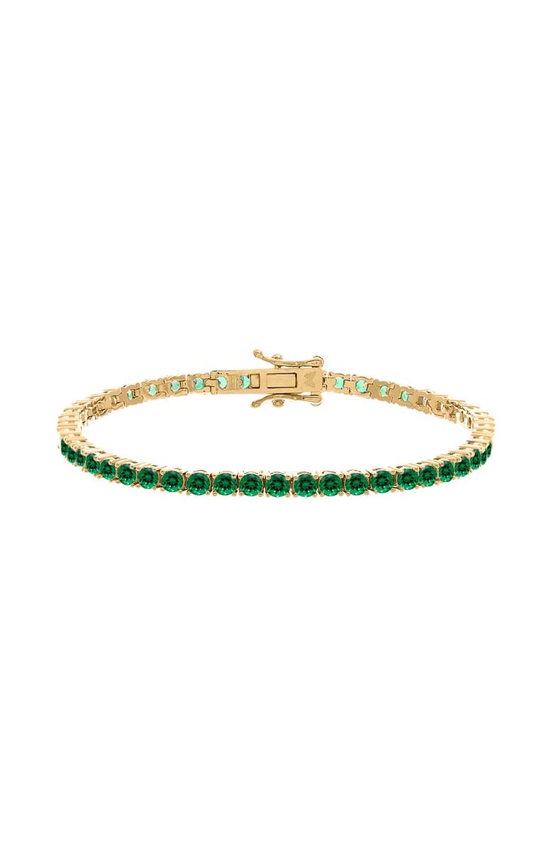 BY ADINA EDEN Colored Classic Tennis Bracelet, Main, color, Emerald Green-6.5 Inch / 3 Mm