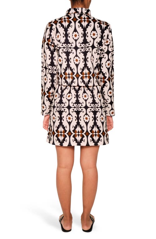 The Lulo Project Coco Paisley Stretch Cotton Miniskirt In Multi