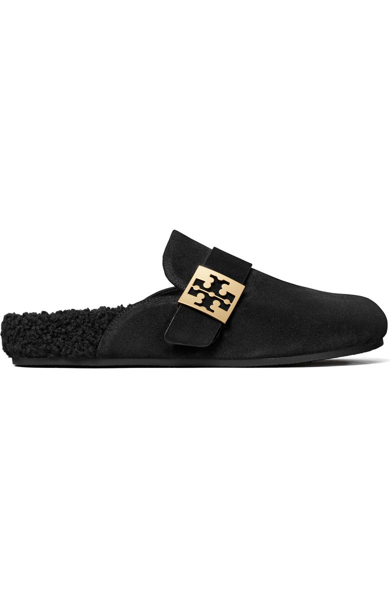 Tory Burch Mellow Faux Shearling Lined Mule, Alternate, color, Perfect Black / Perfect Black