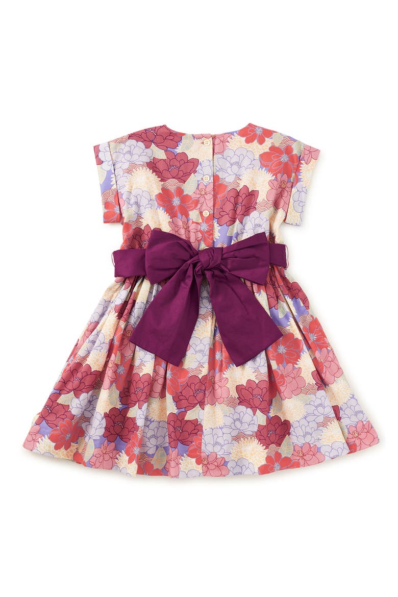 Organdy Sash Dress, Alternate, color, Peonies & Chrysanthemums