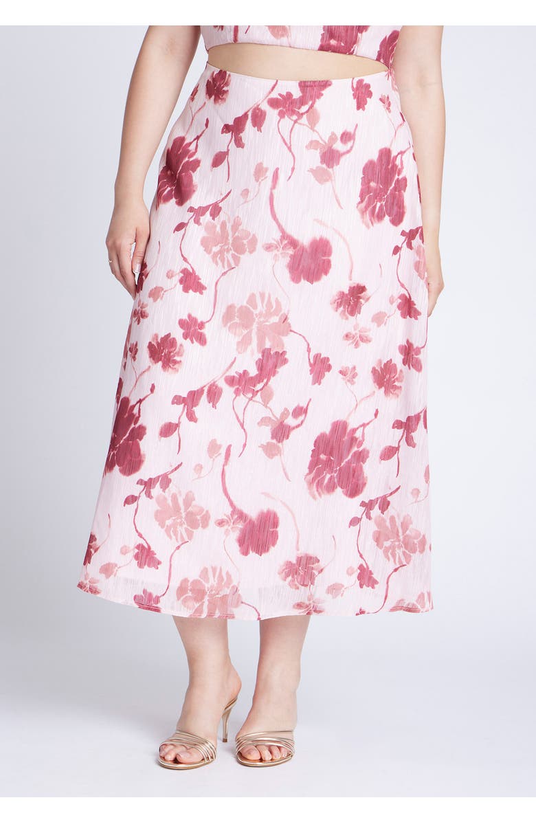 ELOQUII Floral Full Skirt, Alternate, color, Blooms Of Pink