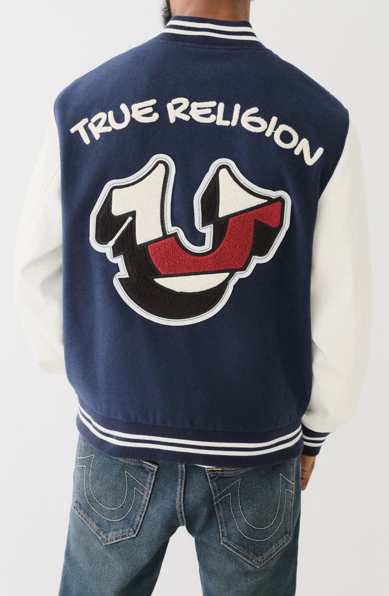 True Religion Patch Varsity Jacket, Alternate, color,