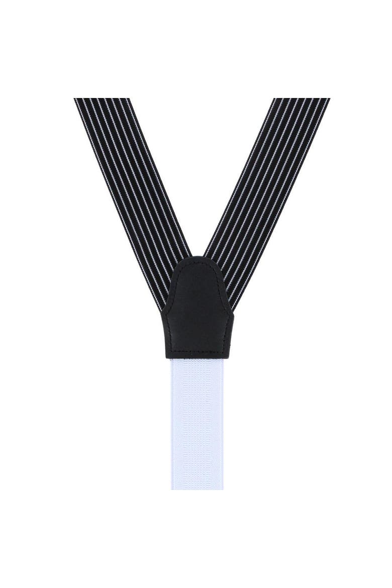 Big and Tall Voltaire Chalk Stripe Elastic Formal End Suspenders, Alternate, color, Black