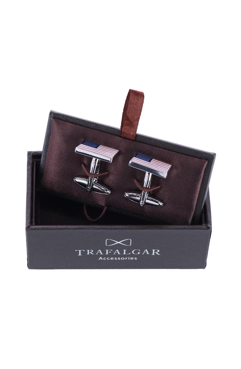 Trafalgar USA Pride American Flag Novelty Cufflinks, Alternate, color, Multiple
