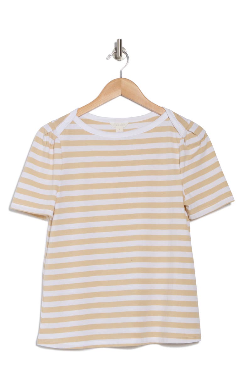 Caslon<sup>®</sup> Stripe Envelope Neck Knit Top, Alternate, color, Tan Shore- White Charm Stripe