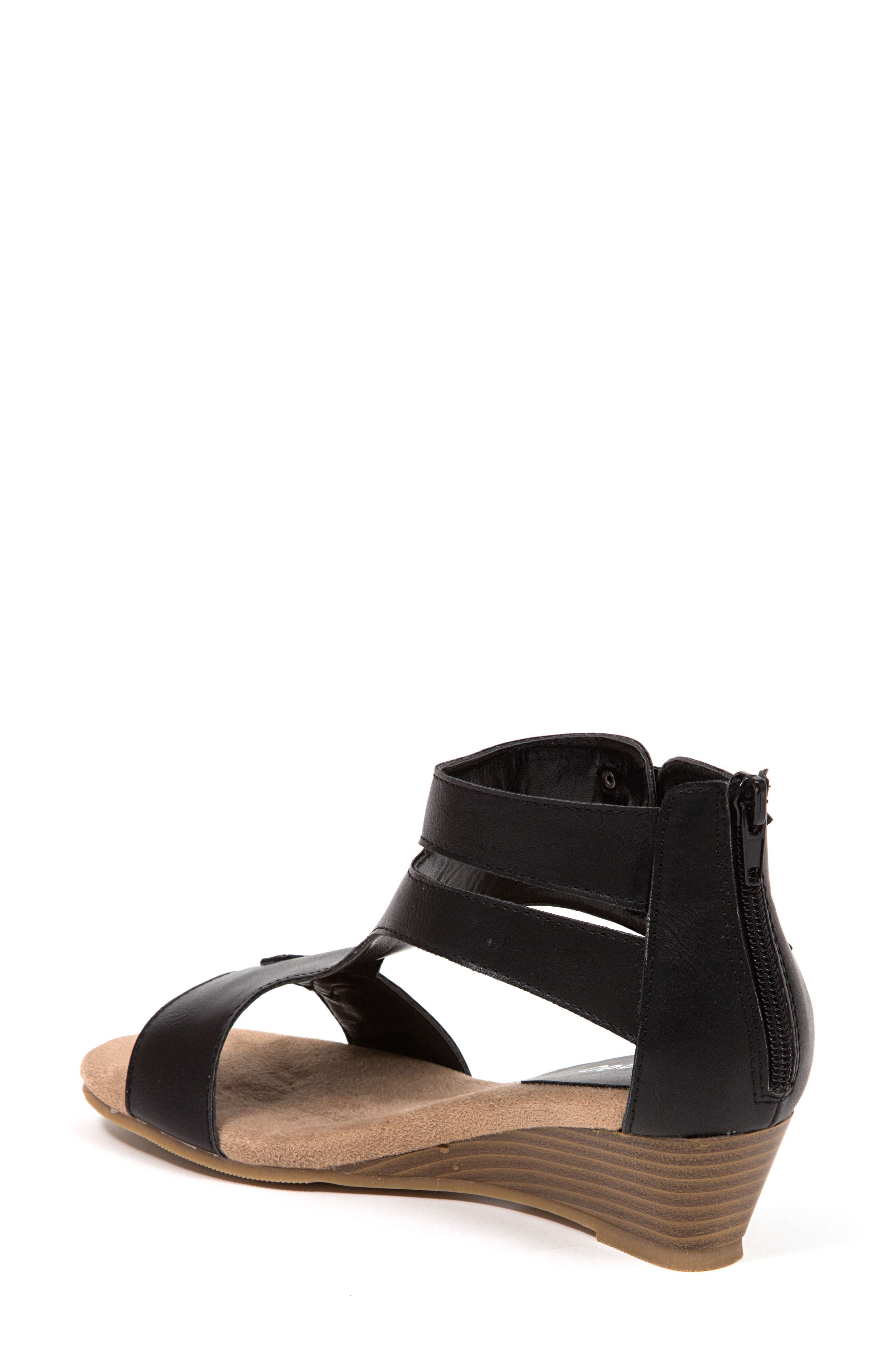 Softy Wedge Heel Sandal, Alternate, color, BLACK