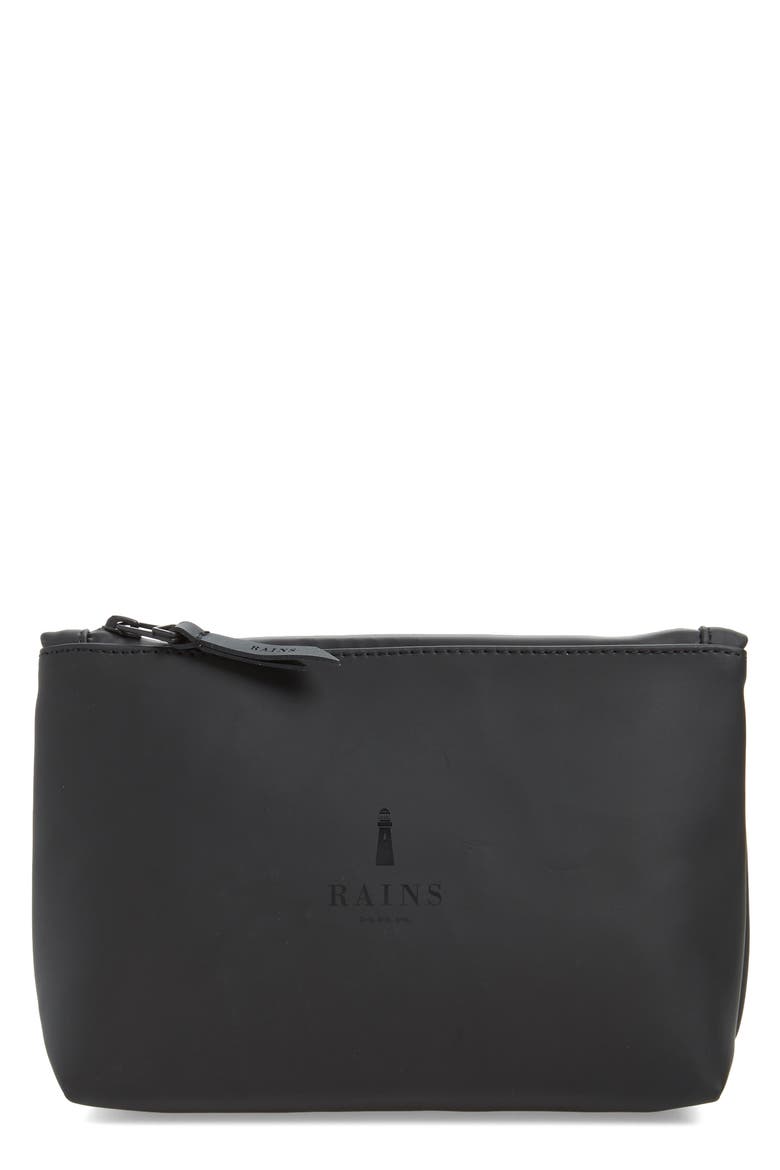 Waterproof Cosmetics Bag, Main, color, BLACK